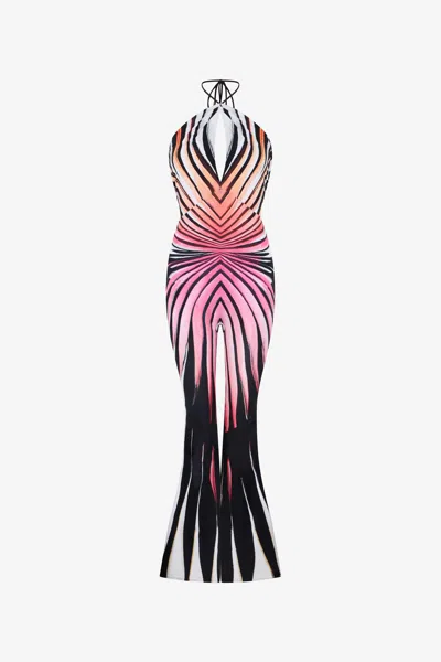 Roberto Cavalli Ray Of Paradise Print Jumpsuits In Pink