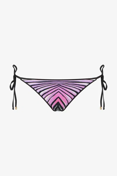 Roberto Cavalli Ray Of Paradise Print Slip Bikini In Pink