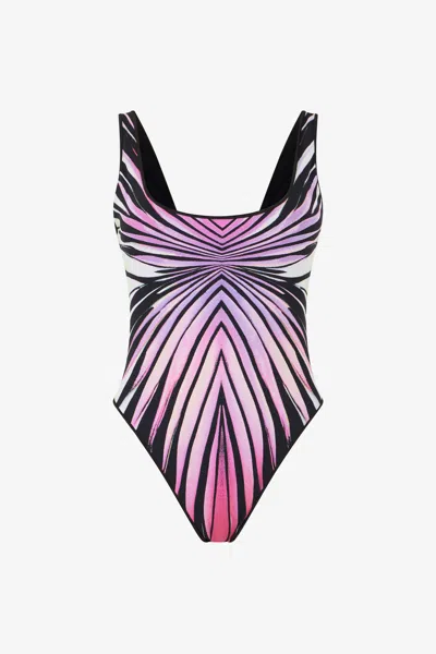 Roberto Cavalli Ray Of Paradise Print Swimsuit In Multi