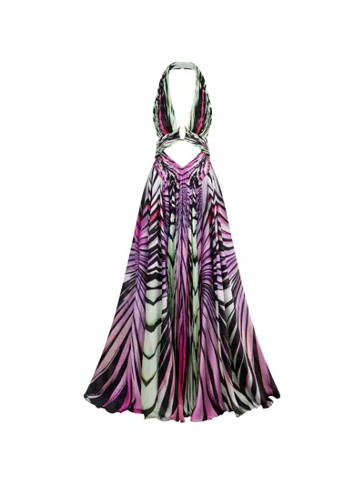 Roberto Cavalli Ray Of Paradise Printed Maxi Dress In Multi