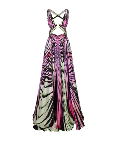 Roberto Cavalli Ray Of Paradise Printed Maxi Dress In Multi