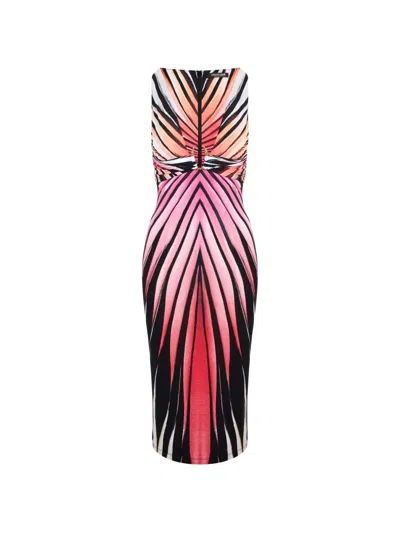 Roberto Cavalli Ray Of Paradise Printed Midi Dress In Multi