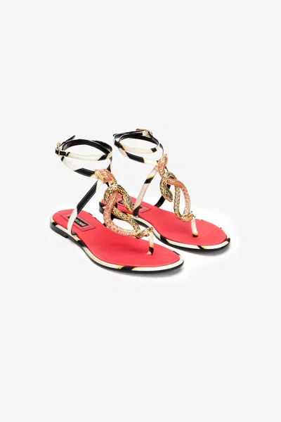 Roberto Cavalli Ray Of Paradise Sandal In Neutral