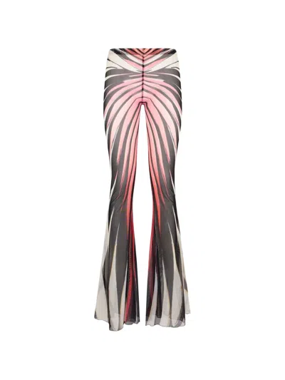 Roberto Cavalli Ray Of Paradise Semi-sheer Trousers In Multi