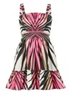 Roberto Cavalli Ray Of Pink-print Tiered Dress In Multi