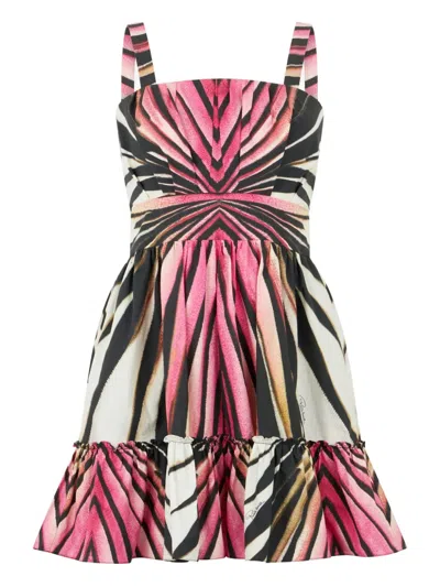 ROBERTO CAVALLI RAY OF PINK-PRINT TIERED DRESS