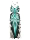 Roberto Cavalli Ray Of Sea Printed Silk Twill Midi Dress