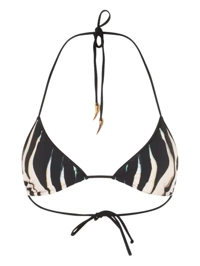 Roberto Cavalli Ray Of Sea-print Bikini Top In Multi
