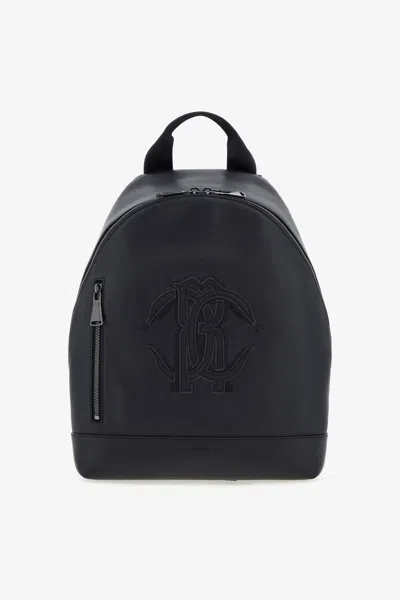 Roberto Cavalli Rc Logo Backpack In Black