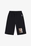 Roberto Cavalli Rc Logo Cotton Shorts In Black
