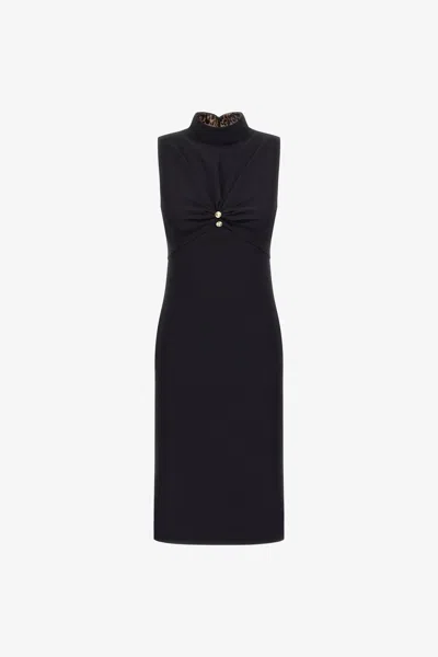 Roberto Cavalli Rc Logo Dress In Black