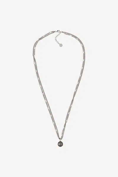 Roberto Cavalli Rc Logo Necklace In Silver