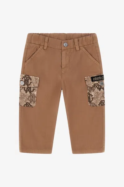 Roberto Cavalli Rc Logo Pants In Light Brown