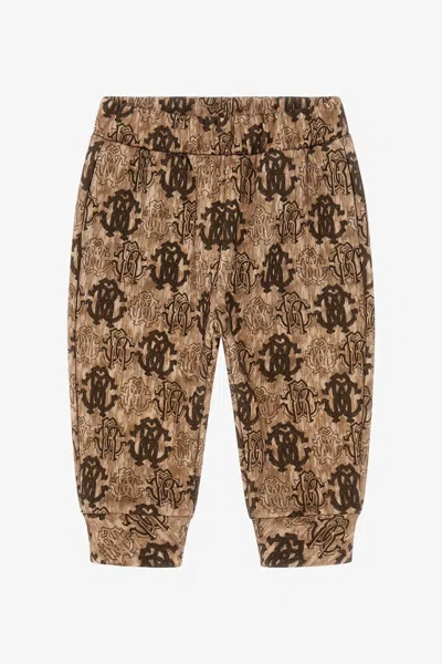 Roberto Cavalli Rc Logo Pants In Light Brown