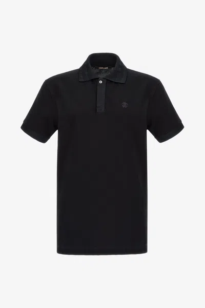 Roberto Cavalli Rc Logo Polo In Black