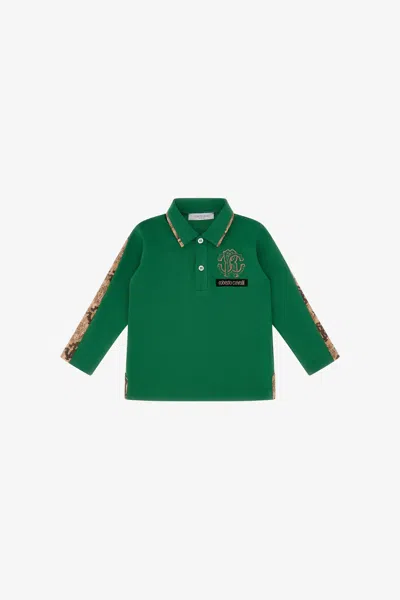 Roberto Cavalli Rc Logo Polo In Green