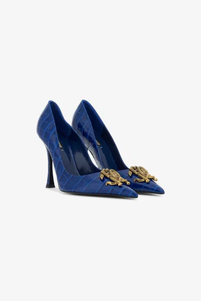 Roberto Cavalli Rc Logo Pump In Dark Blue