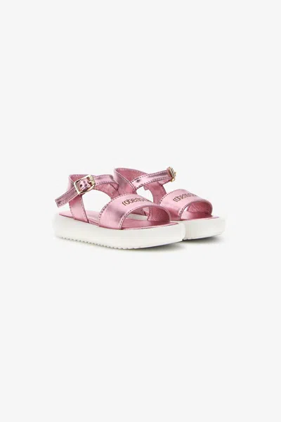 Roberto Cavalli Rc Logo Sandals In Old Pink
