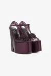 Roberto Cavalli Knotted Platform Sandals In Purple