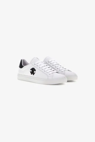 Roberto Cavalli Rc Logo Sneakers In White/black