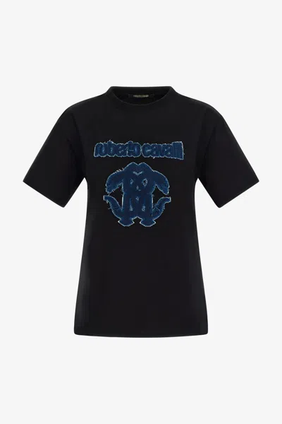 Roberto Cavalli Rc Logo T-shirt In Black