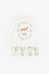 Roberto Cavalli Rc Monogram And Filigree-print Dress In White