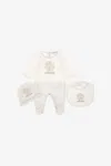 Roberto Cavalli Rc Monogram Babygrow Set In Gold