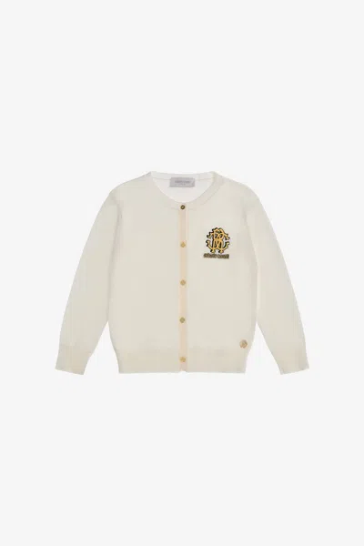 Roberto Cavalli Rc Monogram Cardigan In White