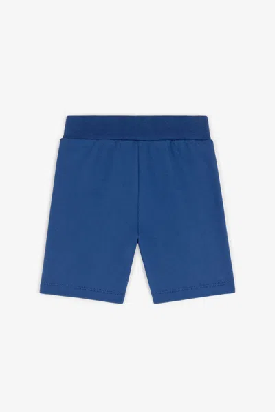 Roberto Cavalli Rc Monogram Cotton Shorts In Blue