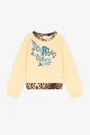 Roberto Cavalli Rc Monogram Cotton Sweatshirt In Yellow