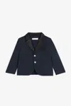 Roberto Cavalli Rc Monogram-embroidered Cotton Blazer In Dark Blue