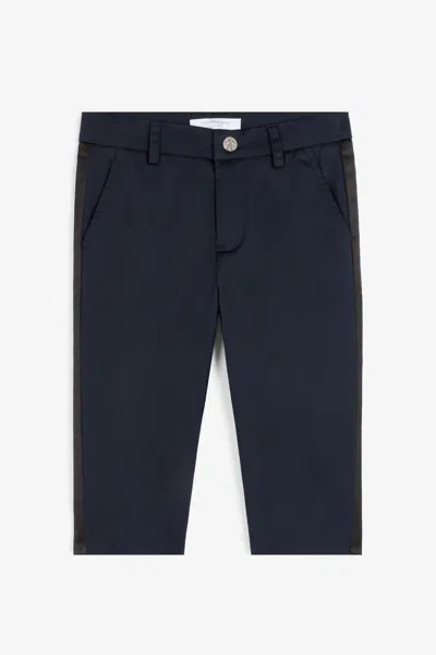 Roberto Cavalli Rc Monogram-embroidered Cotton Trousers In Dark Blue