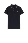 Roberto Cavalli Rc Monogram-embroidered Polo Shirt In Dark Blue