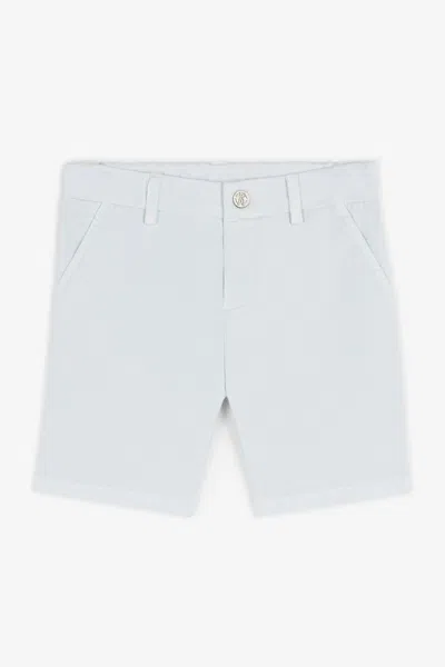 Roberto Cavalli Rc Monogram-embroidered Shorts In Light Blue