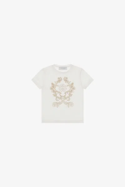 Roberto Cavalli Rc Monogram Embroidered T-shirt In White