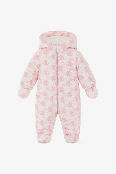 Roberto Cavalli Rc Monogram-embroidery Babygrow Set In Pink