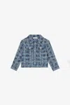 Roberto Cavalli Rc Monogram Jacket With Lettering In Light Blue/dark Blue