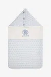 Roberto Cavalli Rc Monogram Print Cotton Baby Nest In Blue