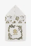 Roberto Cavalli Rc Monogram Print Cotton Baby Nest In White