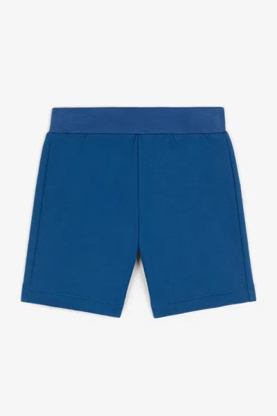 Roberto Cavalli Rc Monogram-print Cotton Shorts In Blue