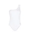Roberto Cavalli Women's Logo One Shoulder One-piece Swimsuit In White
