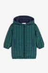 Roberto Cavalli Rc Monogram-print Padded Coat In Green/blue