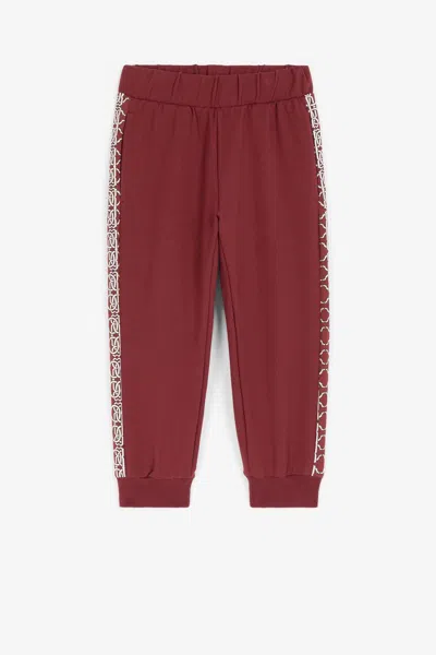 Roberto Cavalli Rc Monogram-print Sweatpants In Dark Red