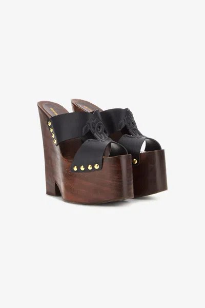Roberto Cavalli Rc Monogram Sandals In Black