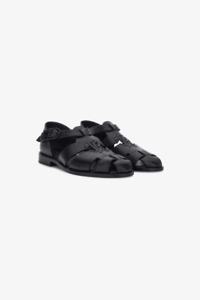 Roberto Cavalli Rc Monogram Sandals In Black