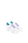 Roberto Cavalli Rc Monogram Sneakers In White/light Blue