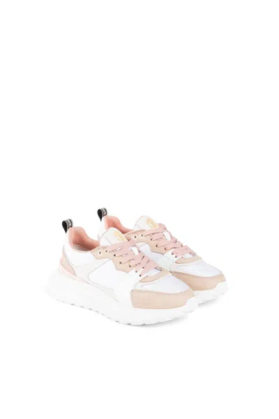 Roberto Cavalli Rc Monogram Sneakers In White/pink