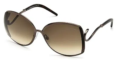 Pre-owned Roberto Cavalli Rc663s-6348f Amaranto Shiny Dark Brown Women's Sunglasses
