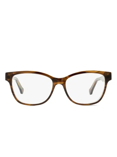 Roberto Cavalli Rectangle-frame Glasses In Brown