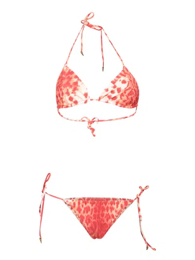 Roberto Cavalli Red Cheetah Bikini